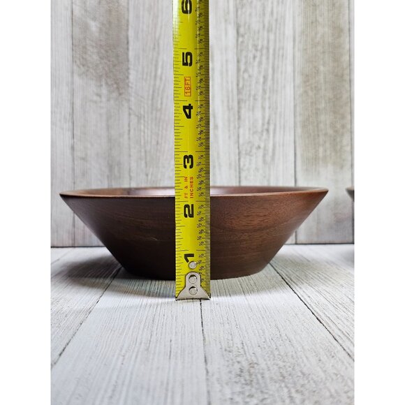 Vintage MCM Quality Heirloom Wooden Ware Model 1016 Set of 2 Rustic Oak Bowls - Picture 7 of 7